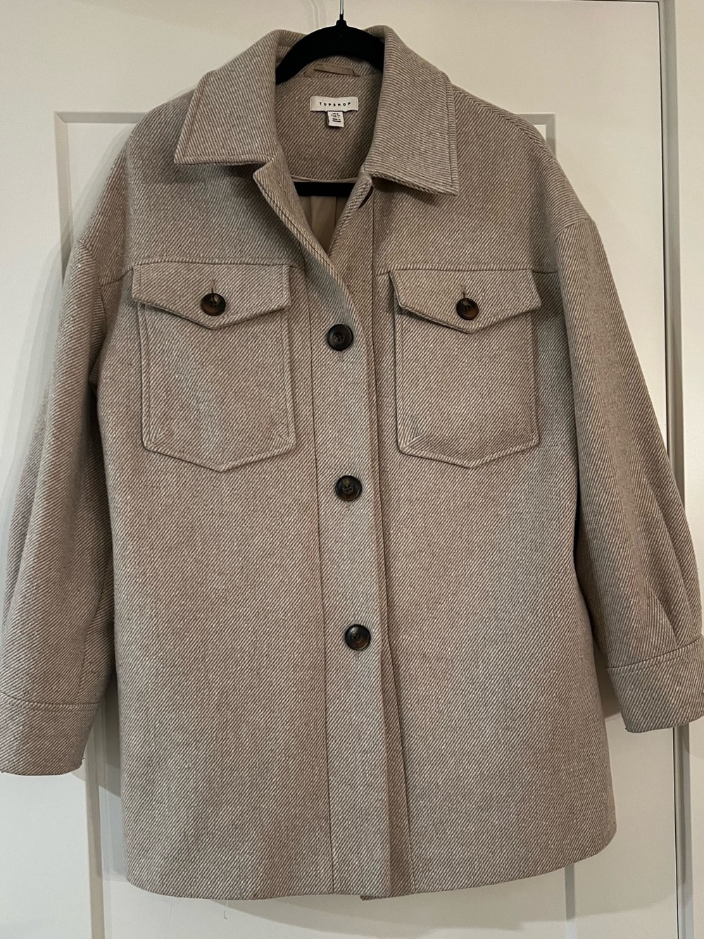 TOPSHOP Women’s Beige Button Down Jacket